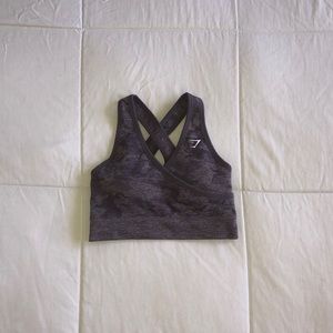 NWOT GYMSHARK Camo Seamless Sports Bra-Berry Red